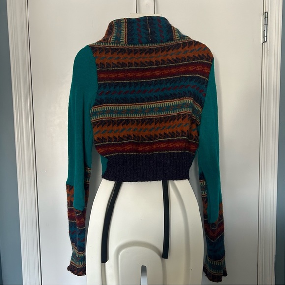 Precocious Bohemian Reworked Cropped Long Sleeve Sweater - Picture 2 of 10